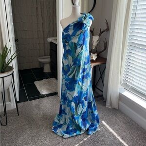 Adrianna Papell Blue Floral Dress